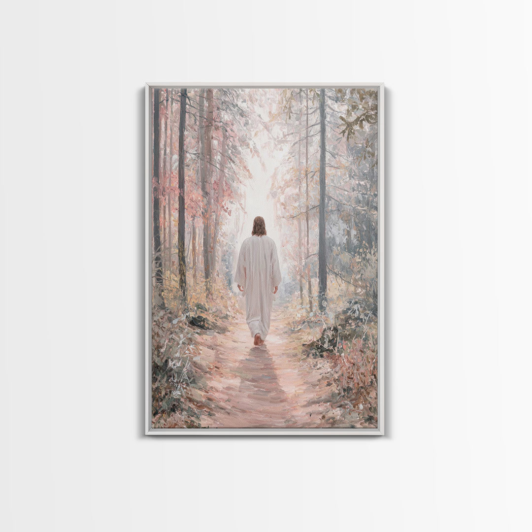 Hallowed Path – Framed Canvas Print – Jesus Painting – Christian Wall Art – Christian Art Canvas – Subtle Christian Art – Moody Christian A
