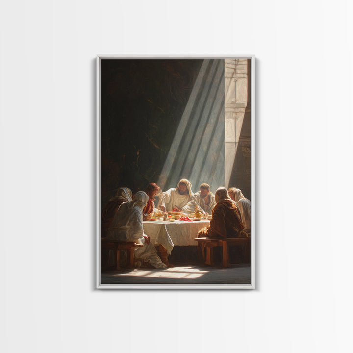Light Of Communion – Framed Canvas Print – Christian Wall Art – Jesus Painting – Christian Art Canvas – Vintage Christian Art – Large Chris