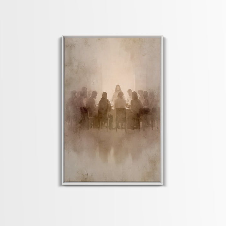 Sacred Gathering – Framed Canvas Print – Christian Art Canvas – Christian Wall Art – Jesus Painting – Minimalist Christian Art – Subtle Chr