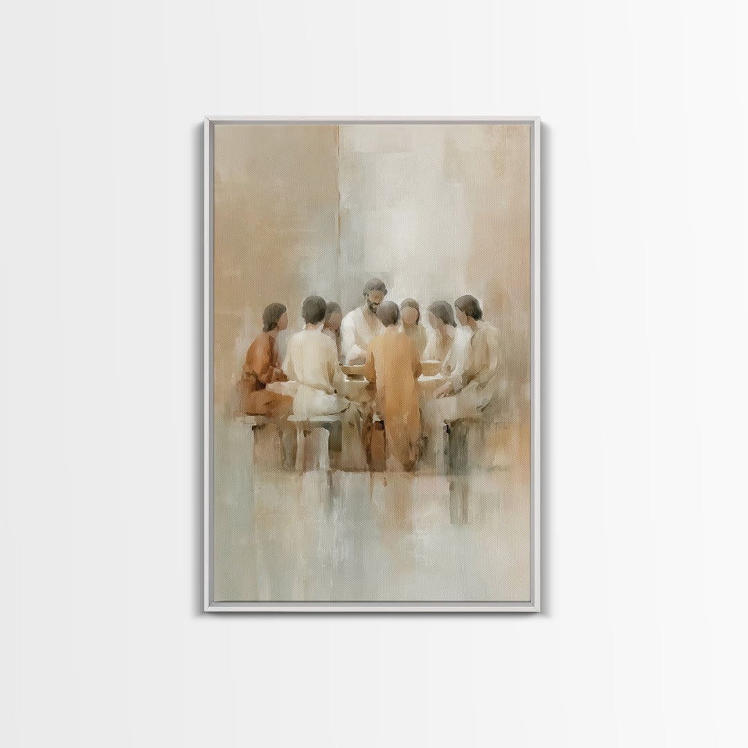 Soft Communion – Framed Canvas Print – Christian Art Canvas – Christian Paintings – Minimalist Christian Art – Christian Wall Art – Christi