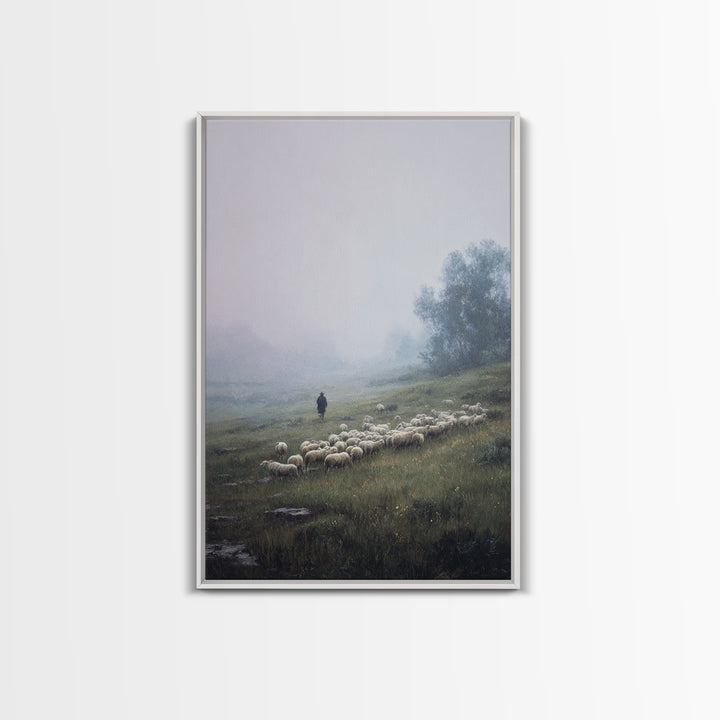 Hillside Light – Framed Canvas Print – Christian Wall Art – Jesus Painting – Modern Christian Art – Christian Decor – Christmas Art Prints
