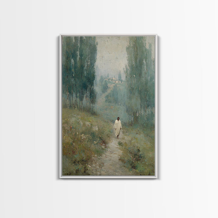 Forest Light – Framed Canvas Print – Christian Wall Art – Christian Art Canvas – Modern Christian Art – Jesus Painting – Christmas Art