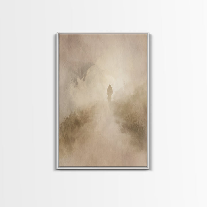 Solitude Of Grace – Framed Canvas Print – Christian Wall Art – Christian Art Canvas – Moody Christian Art – Jesus Painting – Christmas Art