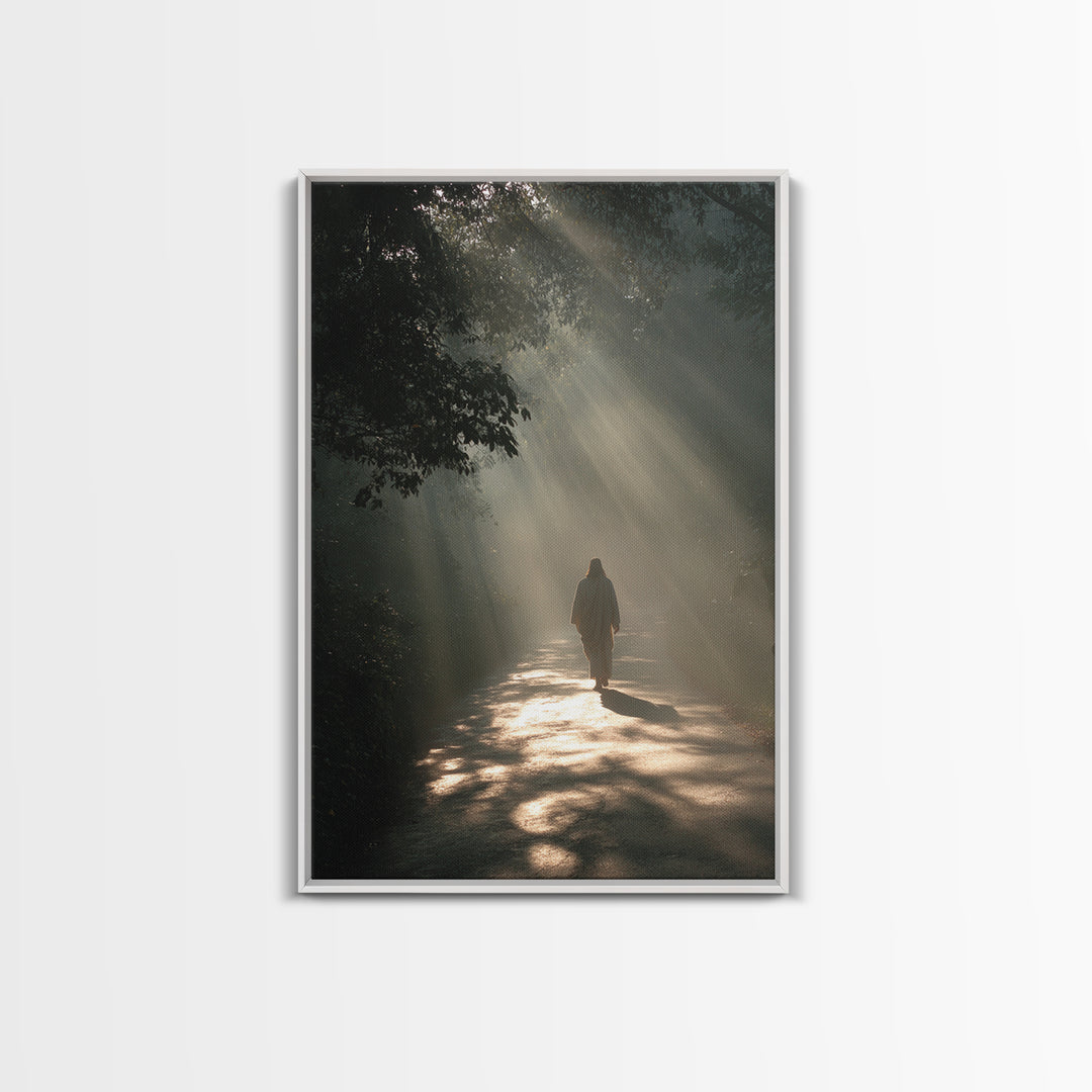 Light Of Dawn – Framed Canvas Print – Christian Art Canvas – Christian Wall Art – Jesus Painting – Moody Christian Art – Christmas Art Prin