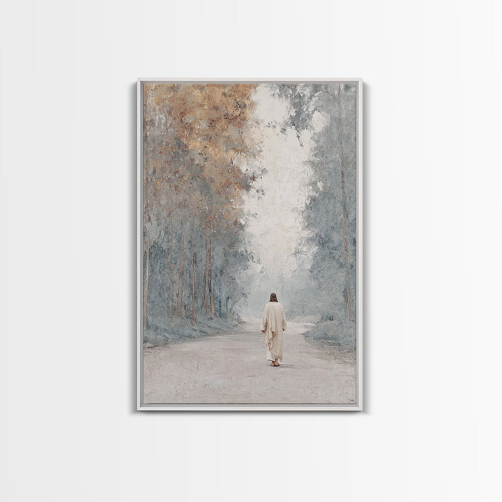 Peaceful Journey – Framed Canvas Print – Christian Wall Art – Christian Art Print – Jesus Painting – Minimalist Christian Art – Christmas D