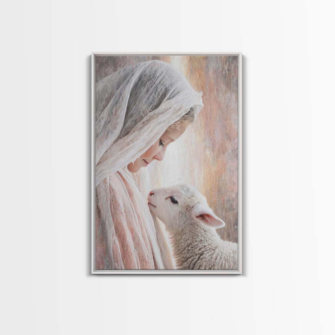Tender Blessing – Framed Canvas Print – Christian Wall Art – Christian Art Canvas – Christian Art Print – Christmas Art – Christian Gift Id