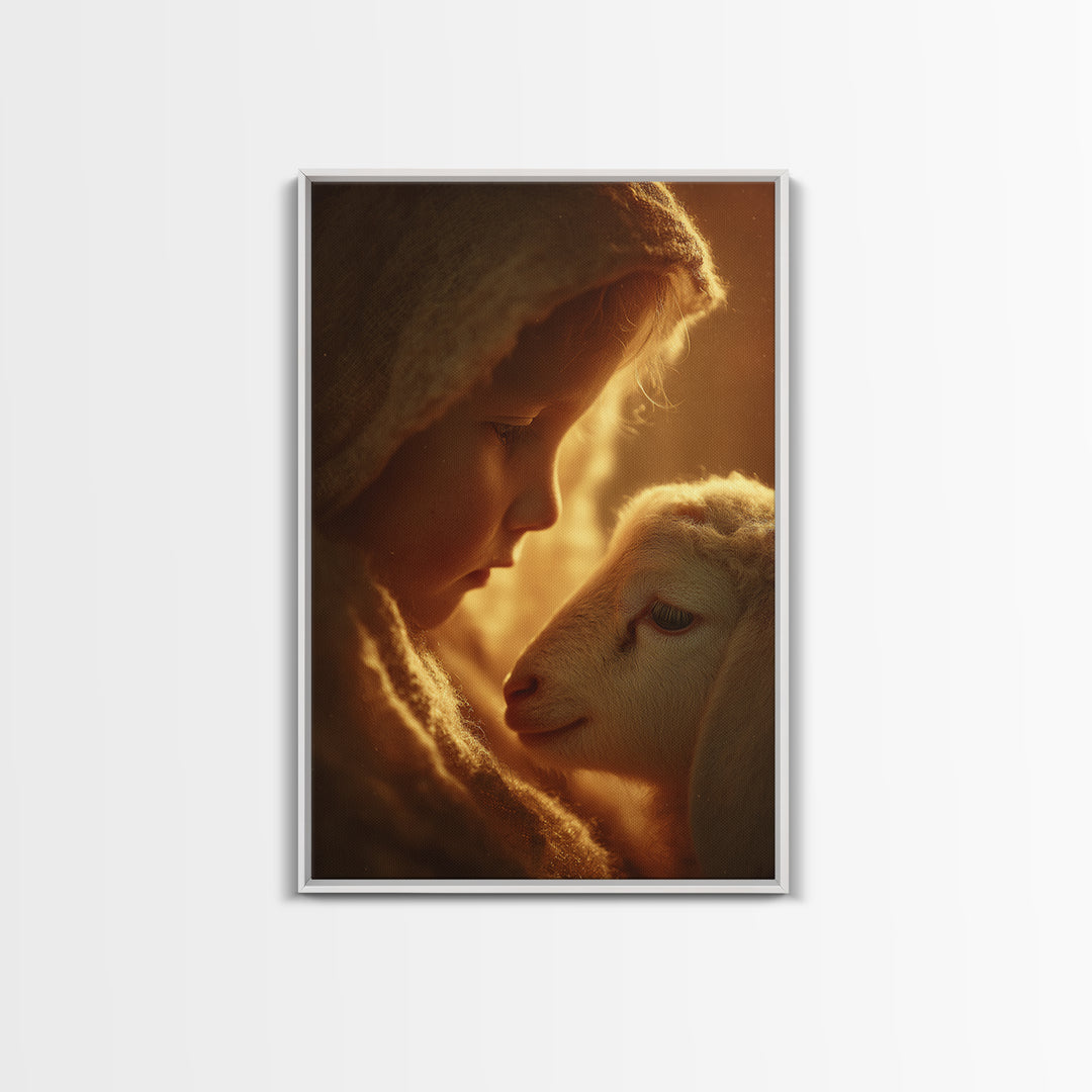 Warm Compassion – Framed Canvas Print – Christian Wall Art – Christian Art Canvas – Christian Art Print – Christmas Art – Christian Gift