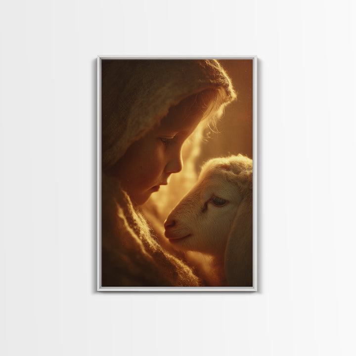 Warm Compassion – Framed Canvas Print – Christian Wall Art – Christian Art Canvas – Christian Art Print – Christmas Art – Christian Gift