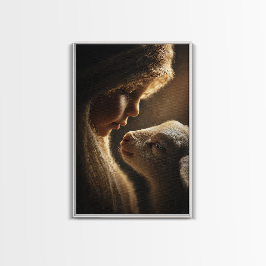 Gentle Blessing – Framed Canvas Print – Christian Wall Art – Jesus Painting – Christian Art Canvas – Christian Gift Ideas