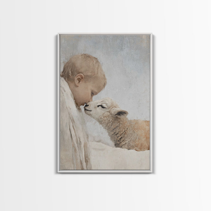 Child Of Peace, Framed Canvas Print, Christian Art Prints, Jesus Painting, Christian Wall Art, Christmas Art, Christian Gift