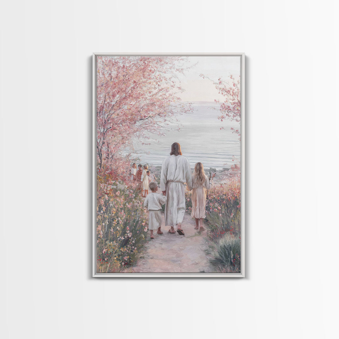 Silent Morning, Framed Canvas Print, Christian Wall Art, Christian Art Canvas, Jesus Painting, Christian Christmas Art