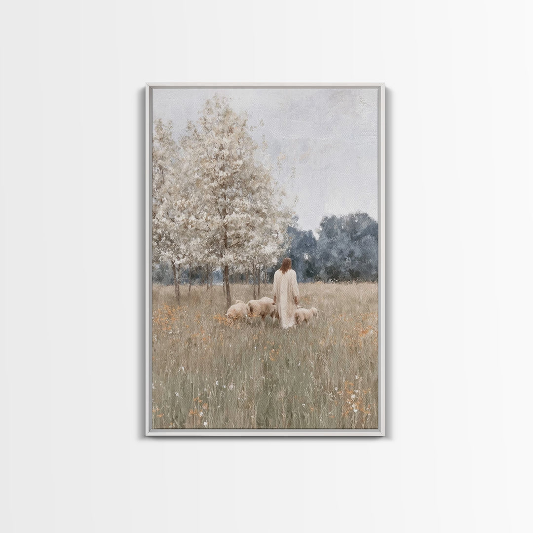 Shepherds Of Peace, Framed Canvas Print, Christian Wall Art, Christian Art Canvas, Jesus Painting, Christian Art Gift, Christian Gift Ideas