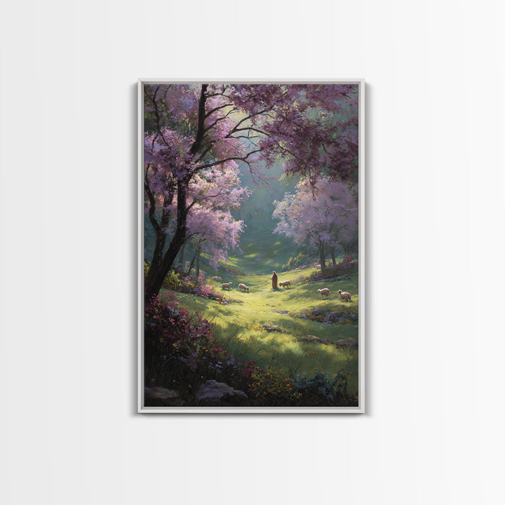 Valley Of Grace – Framed Canvas Print – Jesus Painting – Christian Wall Art – Christian Art Canvas – Christian Gift Ideas – Modern Christia