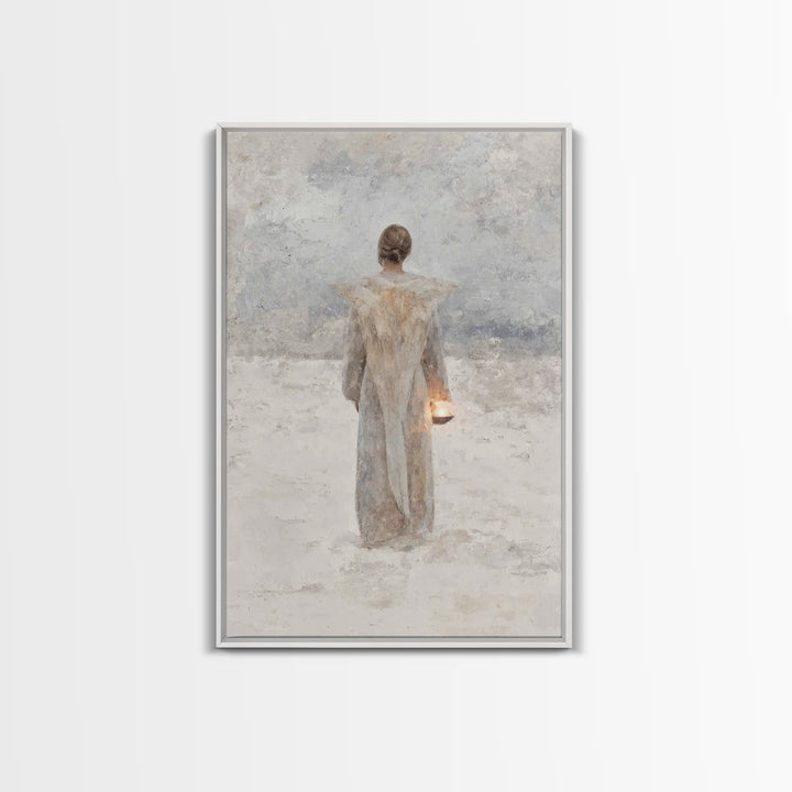 Guardian Of Stillness – Framed Canvas Print – Minimalist Christian Art – Christian Wall Art – Subtle Christian Art – Christian Art Canvas –