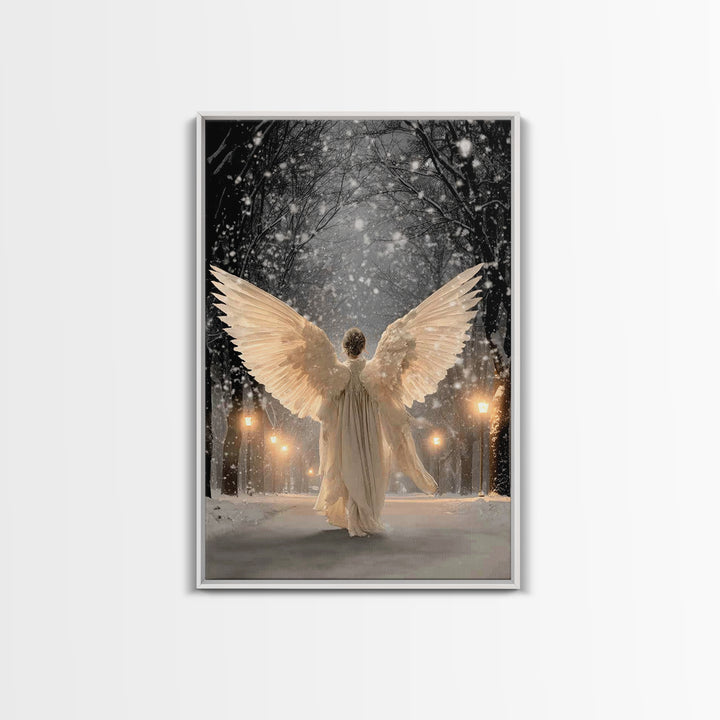 Wings Of The Night – Framed Canvas Print – Christian Wall Art – Christmas Art – Large Christian Art – Christian Art Canvas – Christian Chri