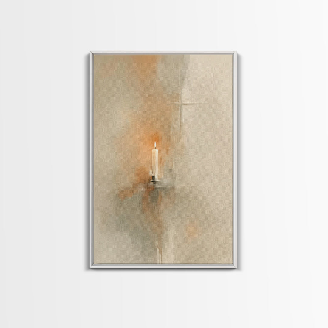 Candle Of Hope - Framed Canvas Print - Christian Art Canvas - Christian Christmas Art - Christian Wall Art - Christmas Art - Christian Deco