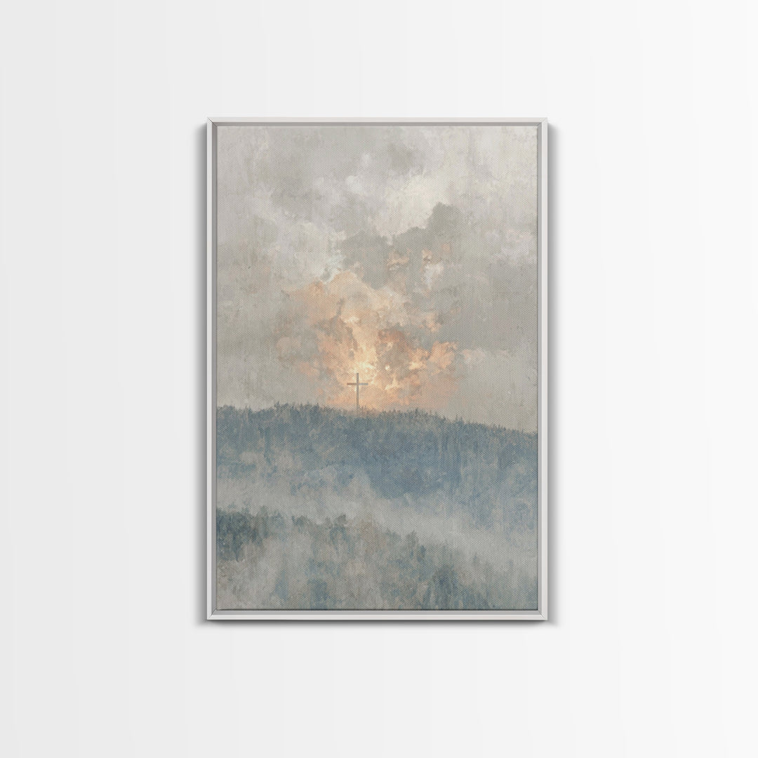 Dawn Of Redemption, Framed Canvas Print, Christian Wall Art, Christian Art Canvas, Christian Painting, Large Christian Art