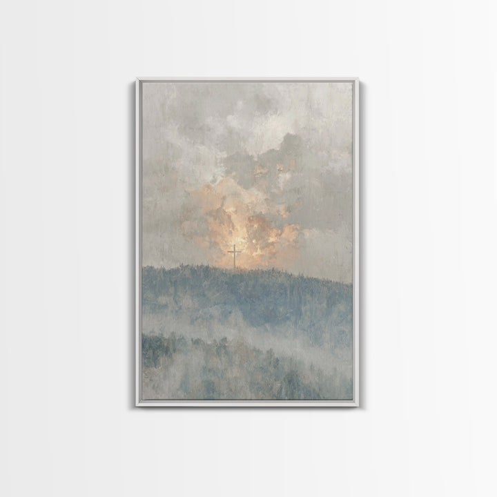 Dawn Of Redemption, Framed Canvas Print, Christian Wall Art, Christian Art Canvas, Christian Painting, Large Christian Art