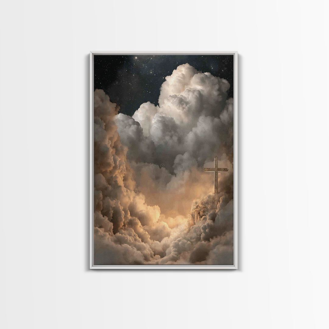 Clouds Of Promise | Framed Canvas Print | Christian Wall Art | Large Christian Painting | Christian Art Canvas | Christian Gift Ideas