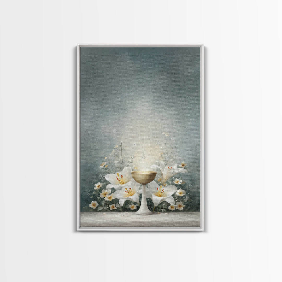 Chalice Of Light – Framed Canvas Print – Christian Wall Art – Christian Art Canvas – Jesus Painting – Christian Christmas Art – Christian D