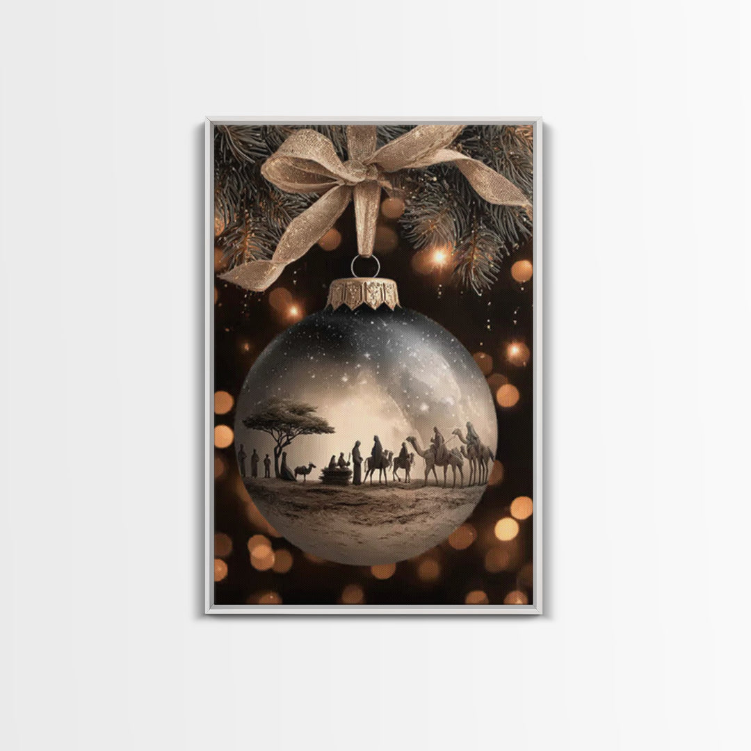 Bethlehem Night Star – Framed Canvas Print – Christian Wall Art – Christmas Canvas Wall Art – Jesus Christmas Art – Christian Art Gift – Mo