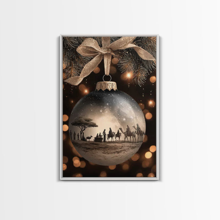 Bethlehem Night Star – Framed Canvas Print – Christian Wall Art – Christmas Canvas Wall Art – Jesus Christmas Art – Christian Art Gift – Mo