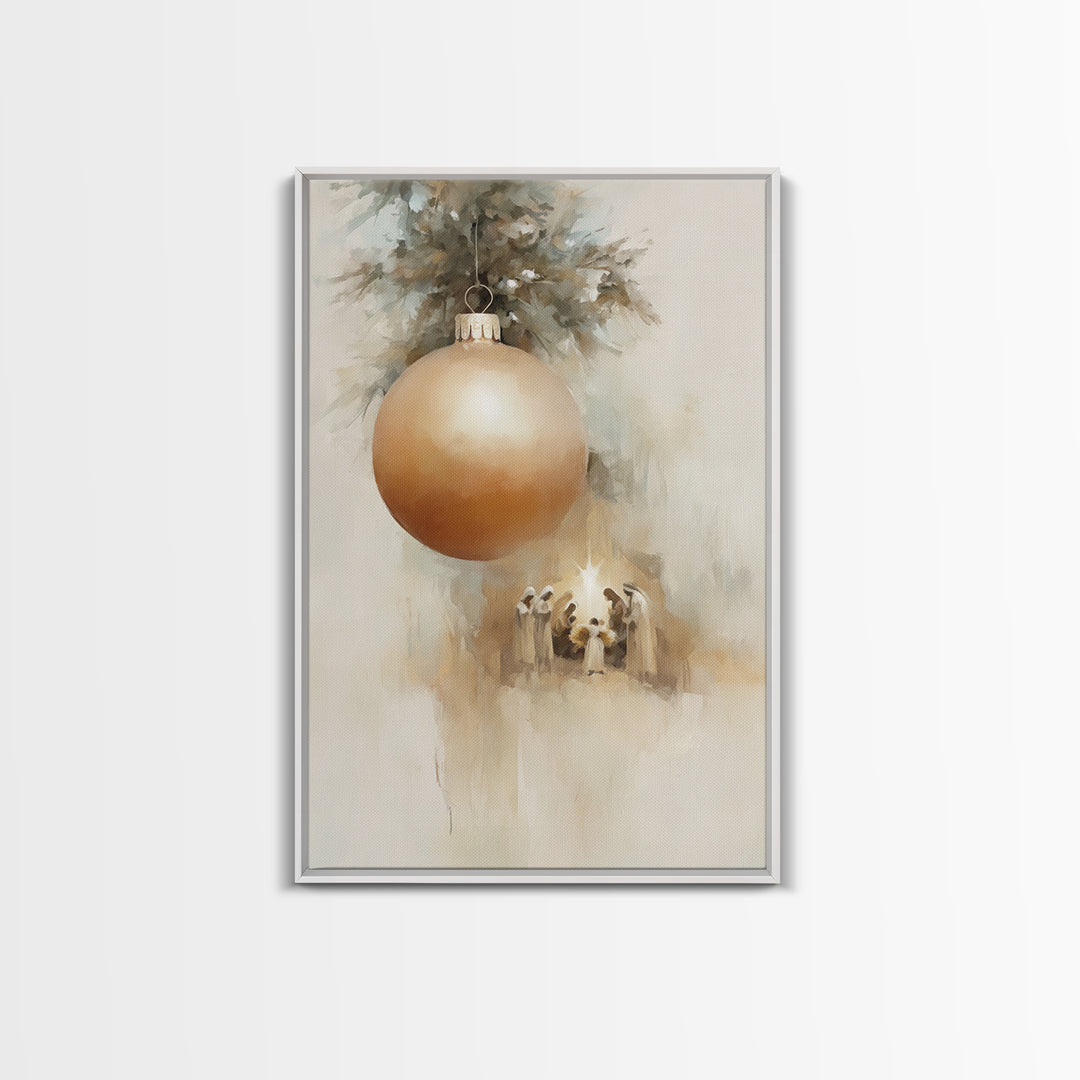 Holy Dawn Glow – Framed Canvas Print – Christian Christmas Art – Christmas Wall Art – Framed Christmas Art – Christian Decor – Christmas Ca