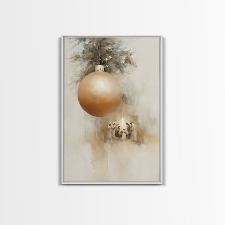 Holy Dawn Glow – Framed Canvas Print – Christian Christmas Art – Christmas Wall Art – Framed Christmas Art – Christian Decor – Christmas Ca