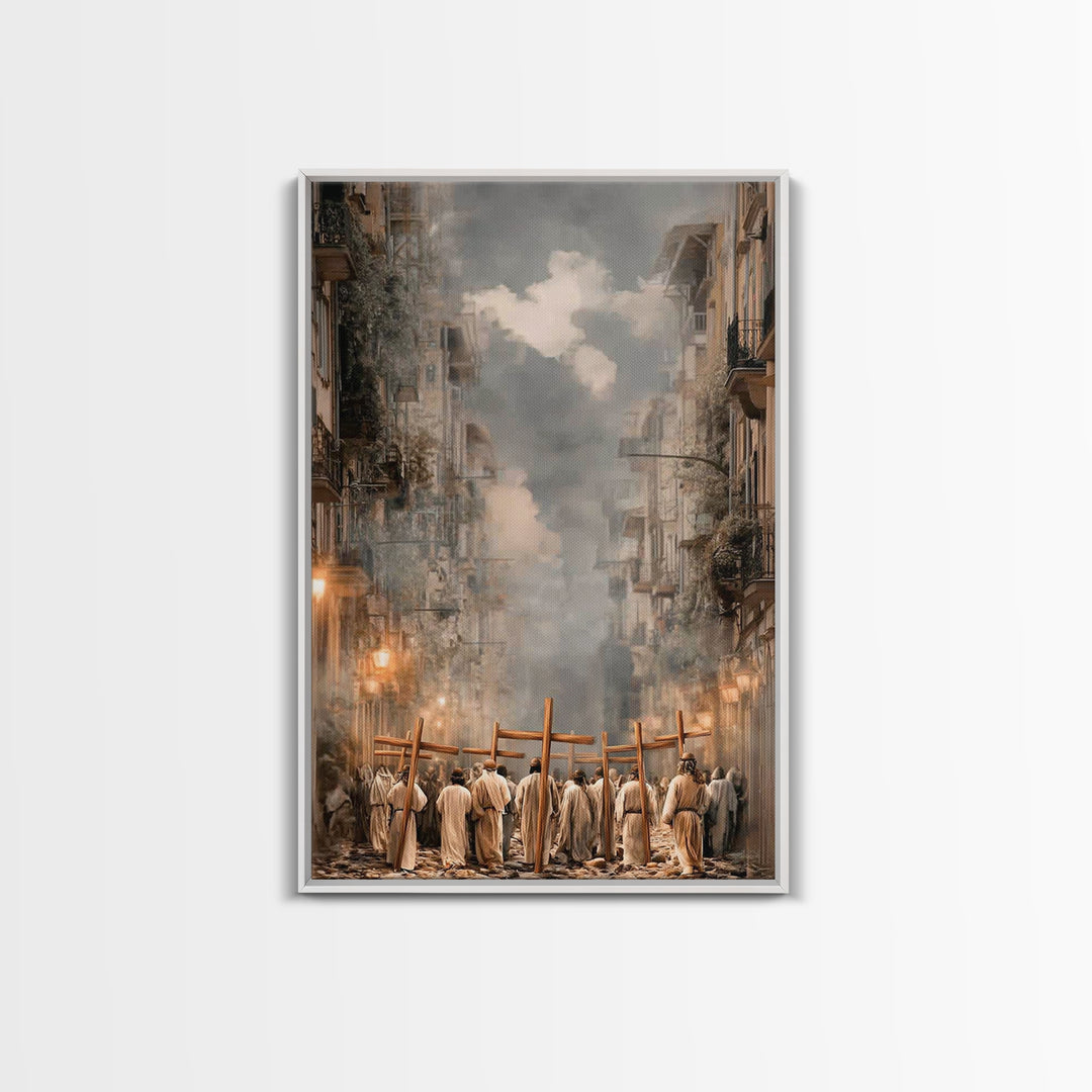 Crosses Of Hope – Framed Canvas Print – Christian Wall Art – Christian Art Canvas – Christian Painting – Large Christian Art – Christian De