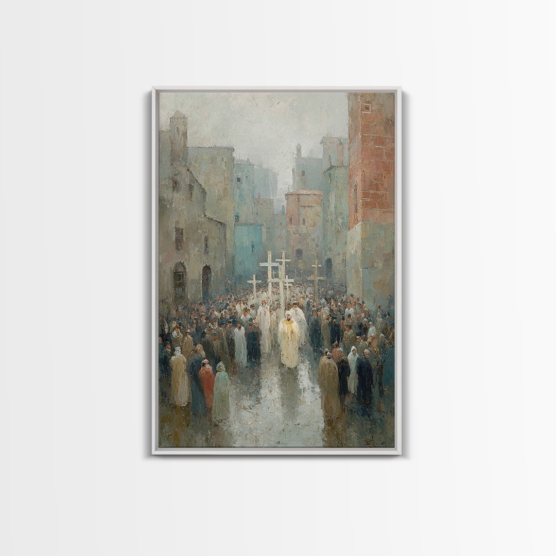 Procession Of Faith – Framed Canvas Print – Christian Art Canvas – Christian Wall Art – Vintage Christian Art – Christian Painting – Christ