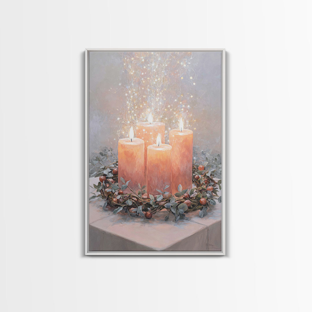 Graceful Advent Flame - Framed Canvas Print - Christian Decor - Christian Art Canvas - Christmas Art - Christian Wall Art - Christian Chris