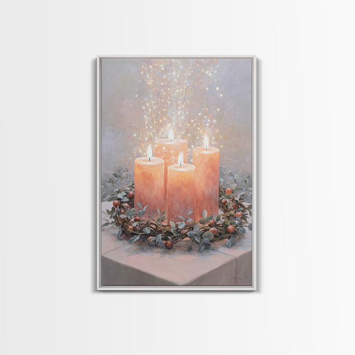 Graceful Advent Flame - Framed Canvas Print - Christian Decor - Christian Art Canvas - Christmas Art - Christian Wall Art - Christian Chris