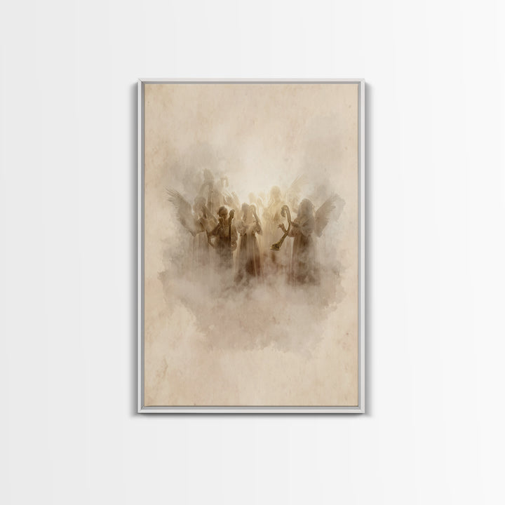 Heavenly Chorus – Framed Canvas Print – Christian Wall Art – Jesus Painting – Christian Art Canvas – Christian Decor – Christian Gift