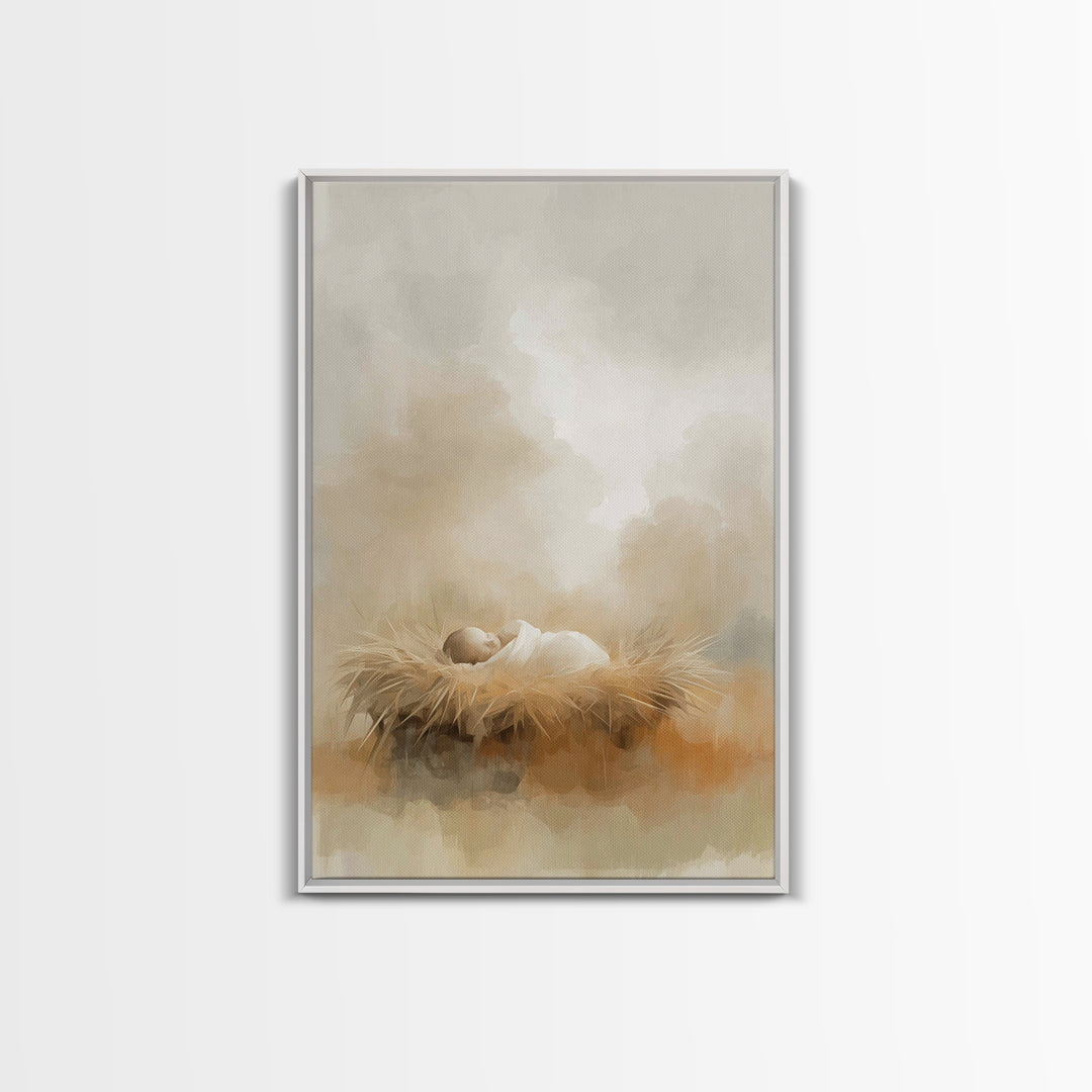 Humble Beginnings – Framed Canvas Print – Christian Christmas Art – Christian Art Canvas – Christian Wall Art – Christian Gift – Christian