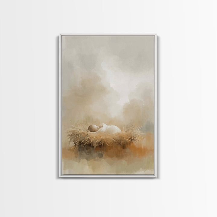 Humble Beginnings – Framed Canvas Print – Christian Christmas Art – Christian Art Canvas – Christian Wall Art – Christian Gift – Christian