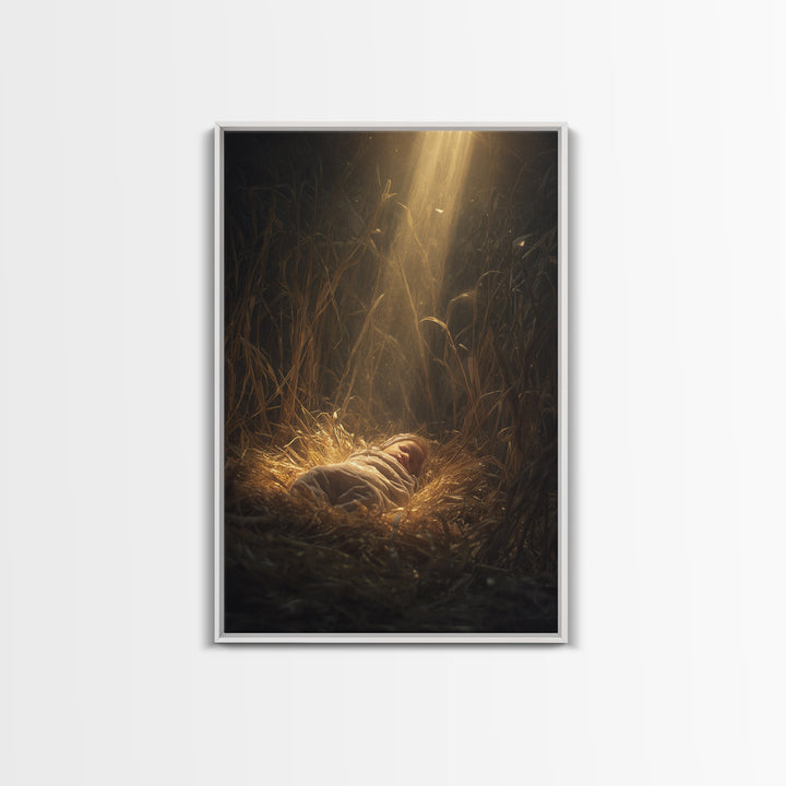 Divine Arrival, Framed Canvas Print, Christian Art Canvas, Christian Christmas Art, Christian Wall Art, Christian Gift, Christian Decor