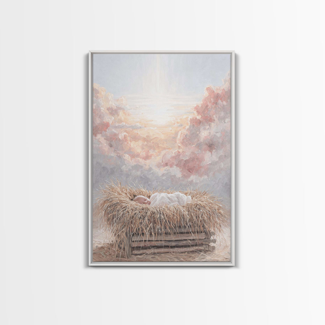 Heavenly Dawn – Framed Canvas Print – Christian Art Canvas – Christian Christmas Art – Christian Wall Art – Christian Decor – Christian Gif