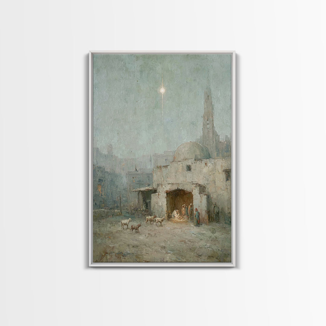 Bethlehem Evening | Framed Canvas Print | Christian Christmas Art | Christian Wall Art | Christian Art Canvas | Christian Decor | Christian