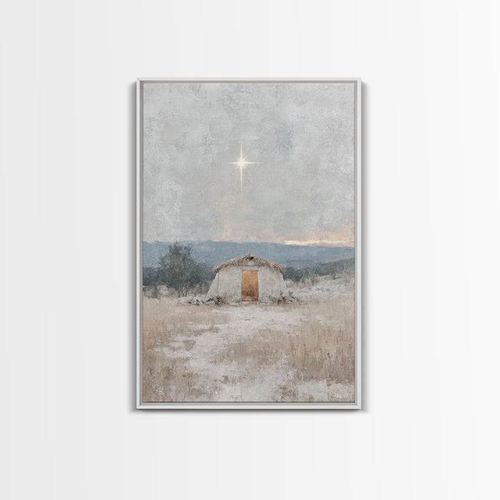 Star of Hope, Framed Canvas Print, Christian Christmas Art, Christian Art Canvas, Christian Wall Art, Christian Gift, Christian Decor