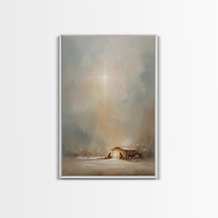 Sacred Star – Framed Canvas Print – Christian Art Canvas – Christian Christmas Art – Christian Wall Art – Christian Gift – Christian Decor