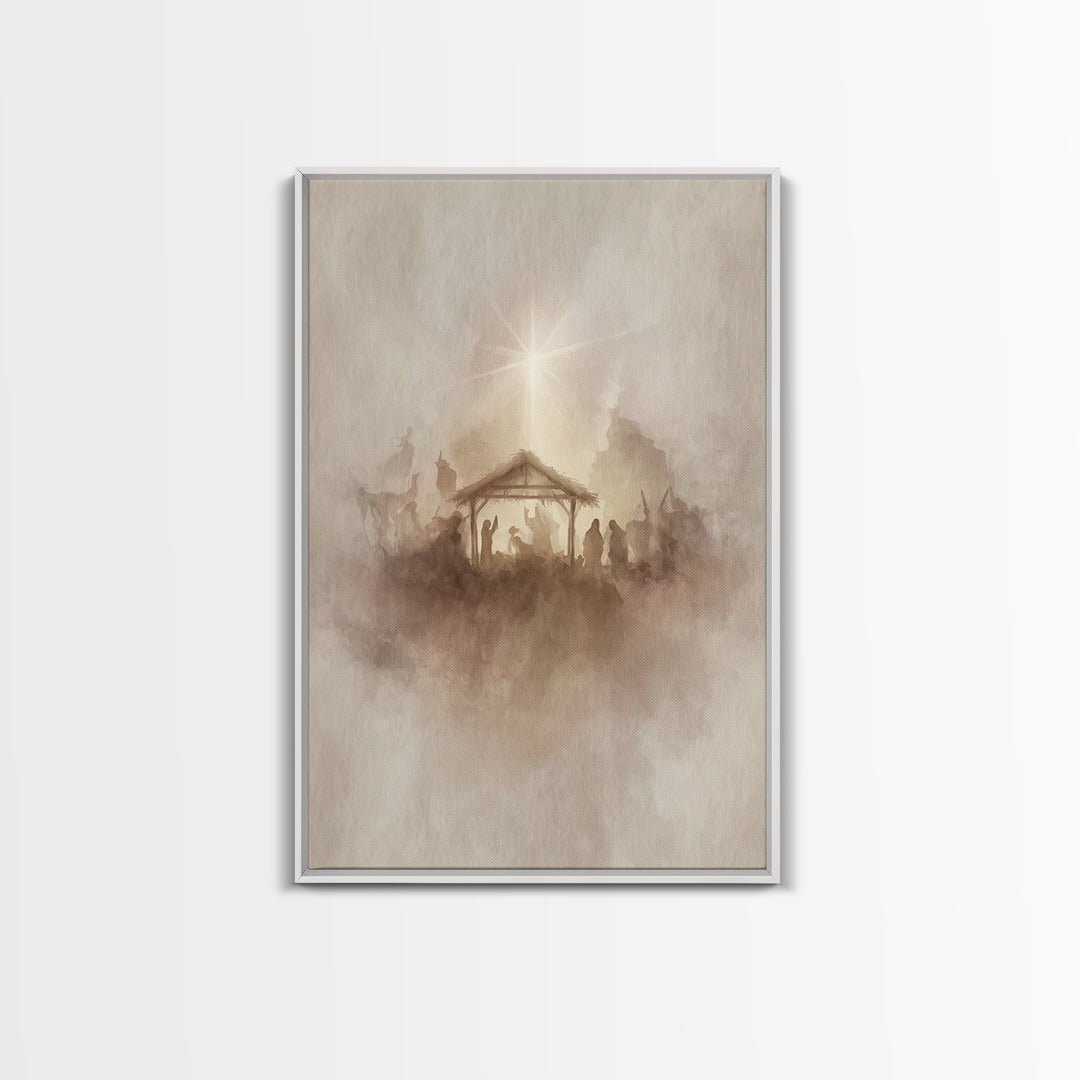 Guiding Star – Framed Canvas Print – Christian Wall Art – Christian Art Canvas – Christian Christmas Art – Jesus Painting – Christmas Wall