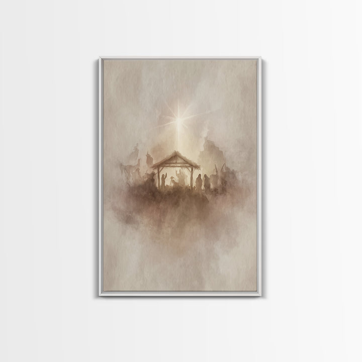 Guiding Star – Framed Canvas Print – Christian Wall Art – Christian Art Canvas – Christian Christmas Art – Jesus Painting – Christmas Wall
