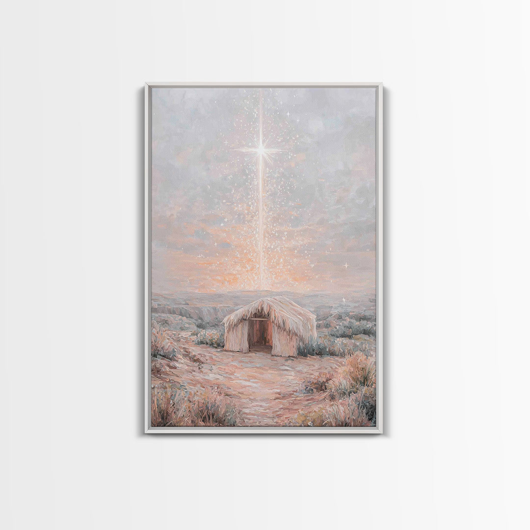 Dawn Of Hope, Framed Canvas Print, Christian Wall Art, Christmas Canvas Wall Art, Unique Christian Art, Jesus Painting, Christian Gift Idea