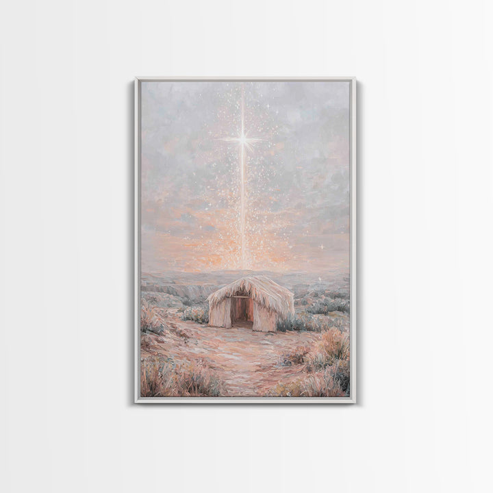 Dawn Of Hope, Framed Canvas Print, Christian Wall Art, Christmas Canvas Wall Art, Unique Christian Art, Jesus Painting, Christian Gift Idea