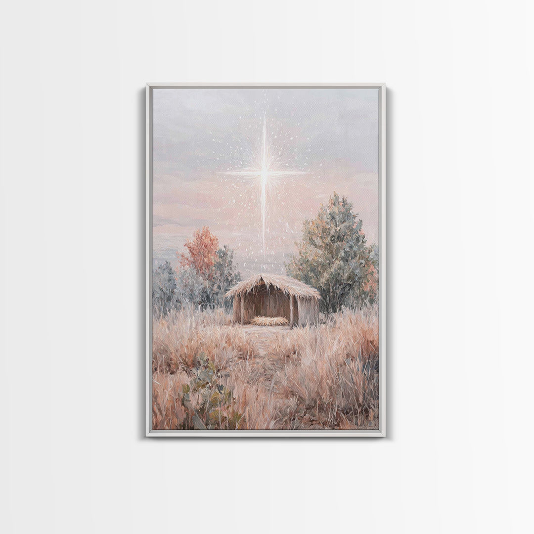 Promise Meadow, Framed Canvas Print, Christian Christmas Art, Christian Art Canvas, Christian Wall Art, Christian Decor, Jesus Painting