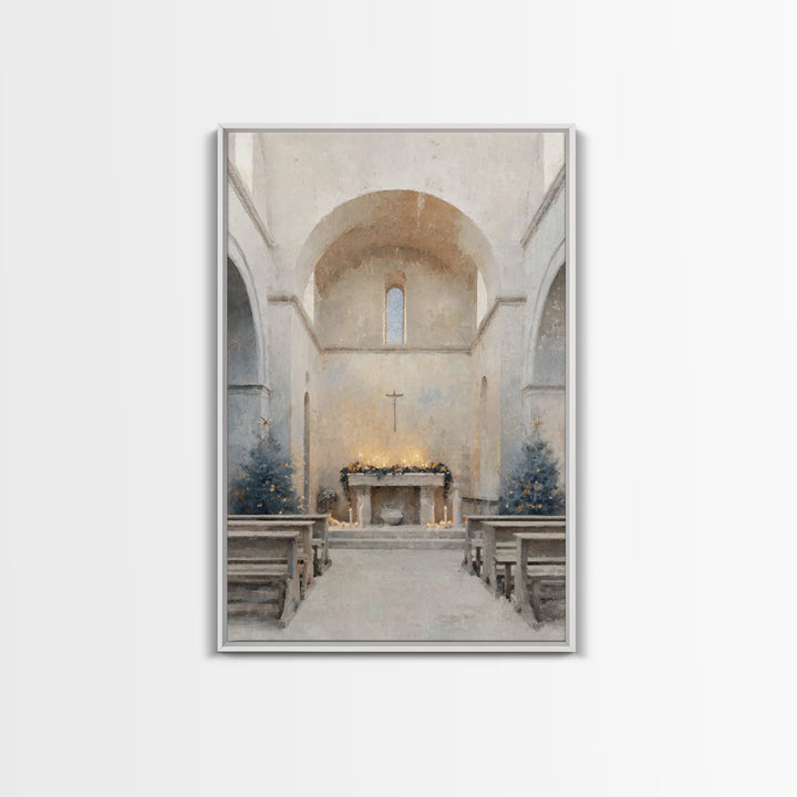 Evening Advent Light - Framed Canvas Print - Christian Wall Art - Christian Christmas Art - Christian Decor - Christian Art Canvas - Christ