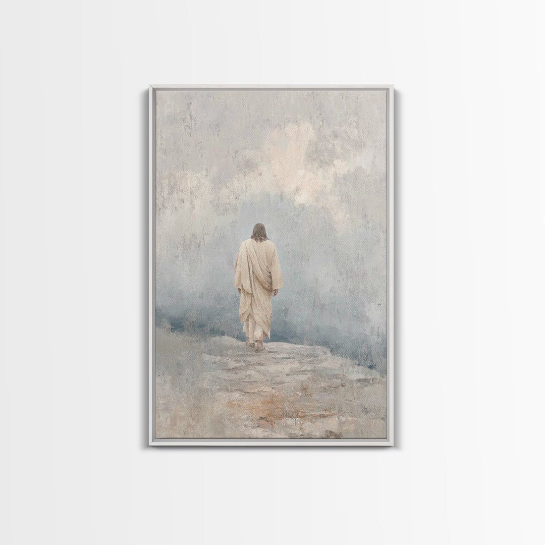 Path Of Mercy, Framed Canvas Print, Jesus Art Print, Christian Wall Art, Christian Paintings, Modern Christian Art, Christian Art Canvas