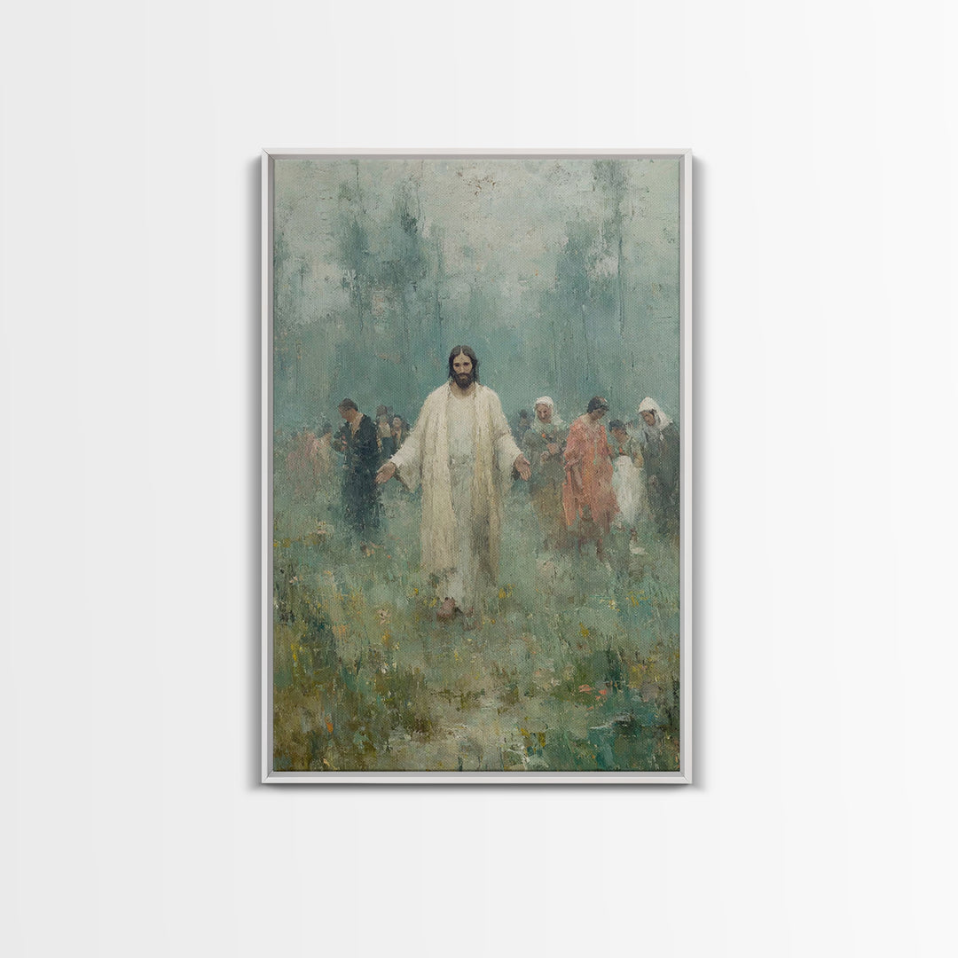 Among The People | Framed Canvas Print | Jesus Art Canvas | Christian Art | Christian Painting | Christian Gift Ideas | Christian Wall Art