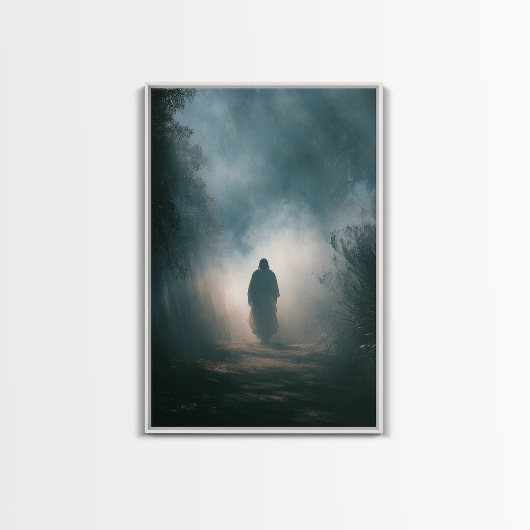 Walk In Light - Framed Canvas Print - Jesus Art Canvas - Christian Wall Art - Abstract Christian Art - Large Christian Painting