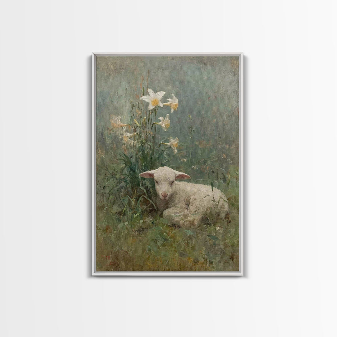 Lily Rest – Framed Canvas Print – Christian Wall Art – Christian Gift – Vintage Christian Art – Christian Art Canvas – Subtle Christian Art